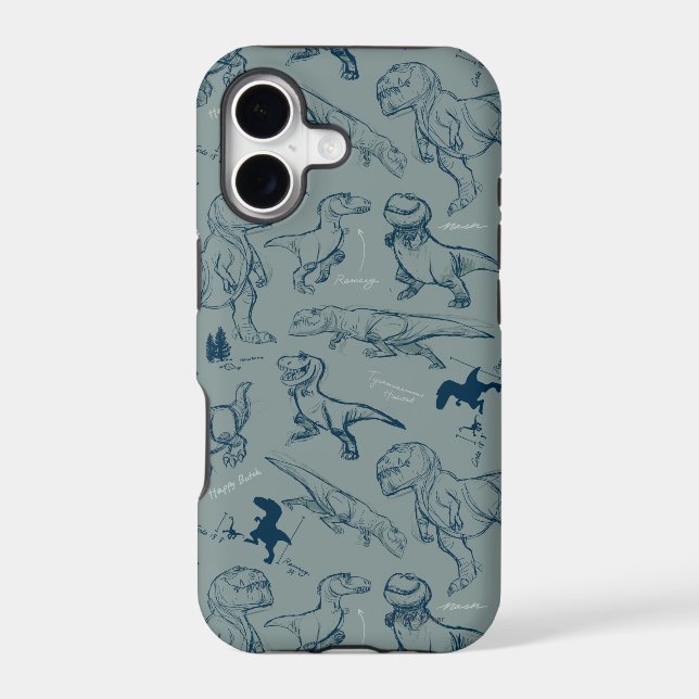 Dinosaur Sketch Pattern Iphone Case (Back)
