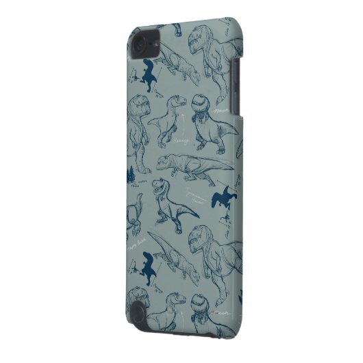 Dinosaur Sketch Pattern iPod Touch (5th Generation) Cover (Back Left)