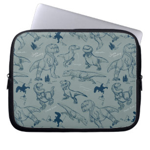 Dinosaur Sketch Pattern Laptop Sleeve
