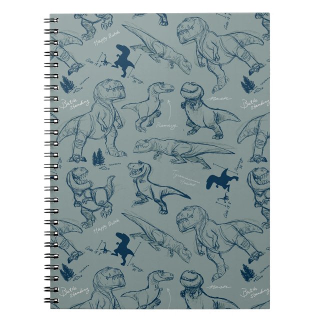 Dinosaur Sketch Pattern Notebook (Front)