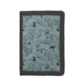 Dinosaur Sketch Pattern Tri-fold Wallet by gooddinosaur at Zazzle