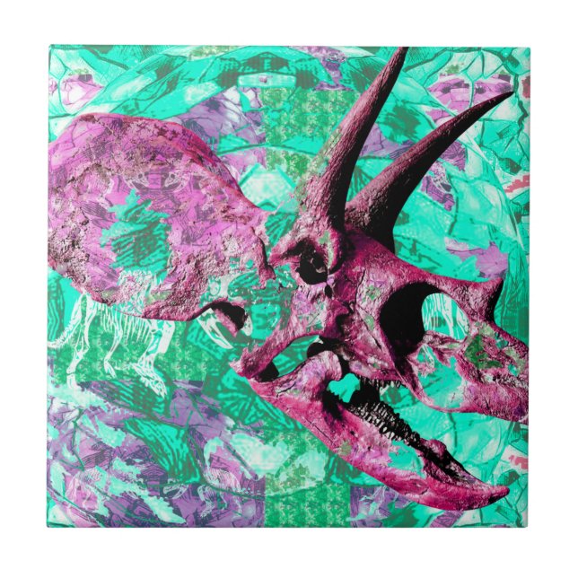 Dinosaur Skull Print Design Tile (Front)