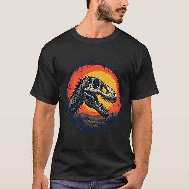 Dinosaur Skull Sunset T-Shirt (Front)