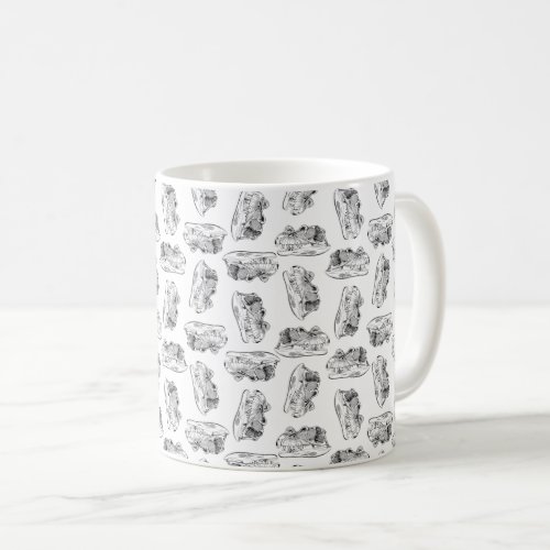 Dinosaur Skulls Pattern CUSTOM BACKGROUND COLOR Coffee Mug