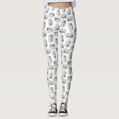 Dinosaur Skulls Pattern CUSTOM BACKGROUND COLOR Leggings