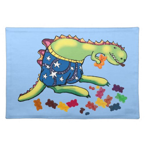 Dinosaur snack time placemat