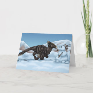 Dinosaur Snowman Card