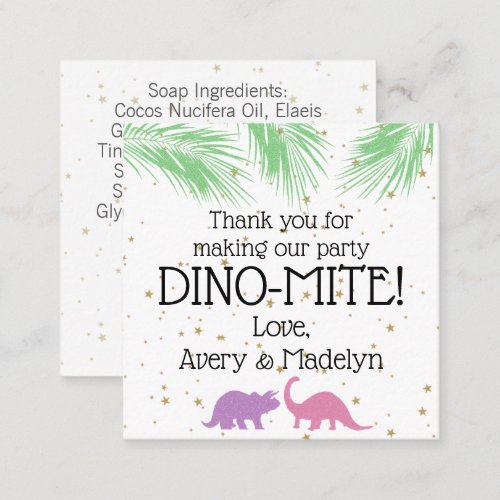 Dinosaur Soap Party Favor 2_Sided Hang Tags