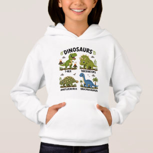 Dinosaur Species Learning for Kids Hoodie