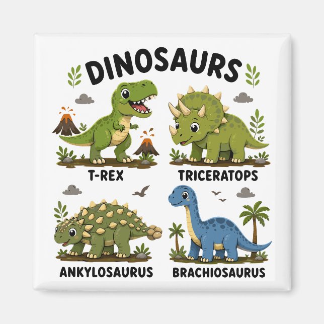 Dinosaur Species Learning for Kids Magnet (Front)