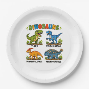 Dinosaur Species Learning for Kids Paper Plates