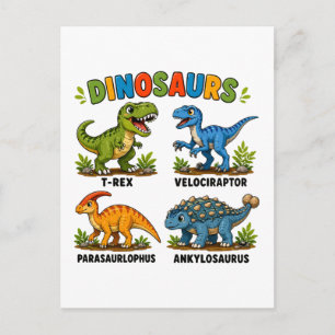 Dinosaur Species Learning for Kids Postcard