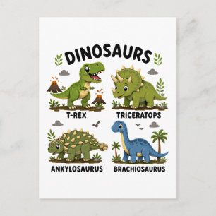 Dinosaur Species Learning for Kids Postcard