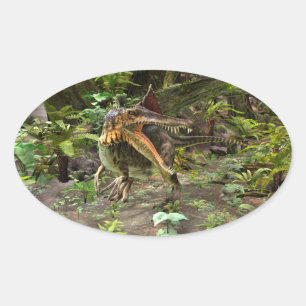Dinosaur Spinosaurus Oval Sticker