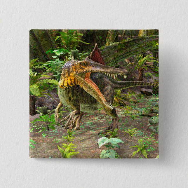 Dinosaur Spinosaurus Pinback Button (Front)