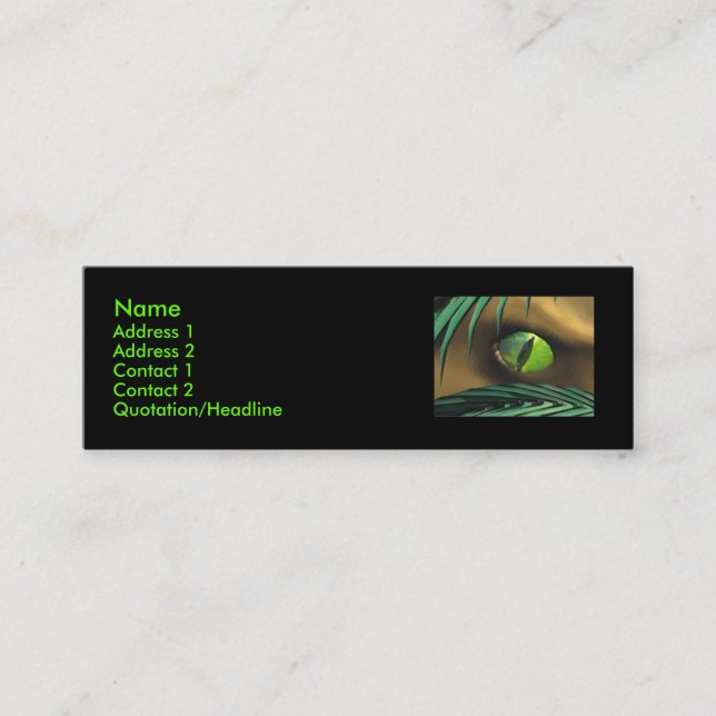 Dinosaur Spy Mini Business Card (Front)