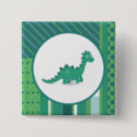 Dinosaur square pinback button