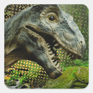 dinosaur square sticker