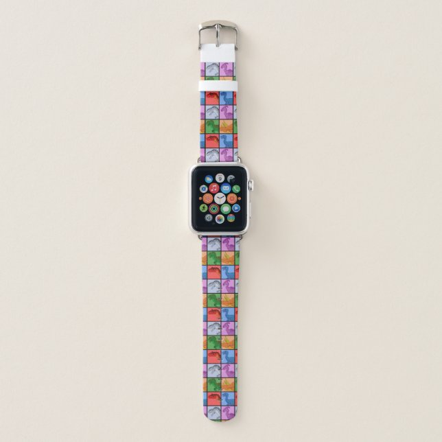 Dinosaur Squares Apple Watch Band (Front)