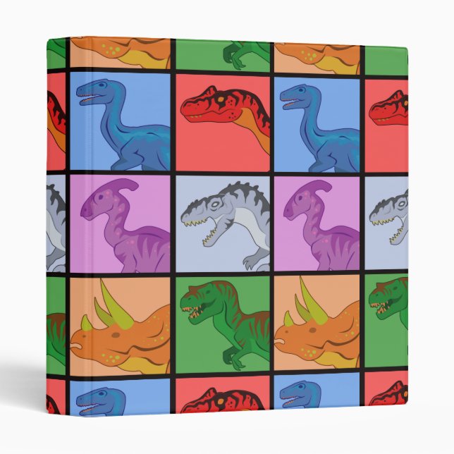 Dinosaur Squares Binder (Front/Spine)