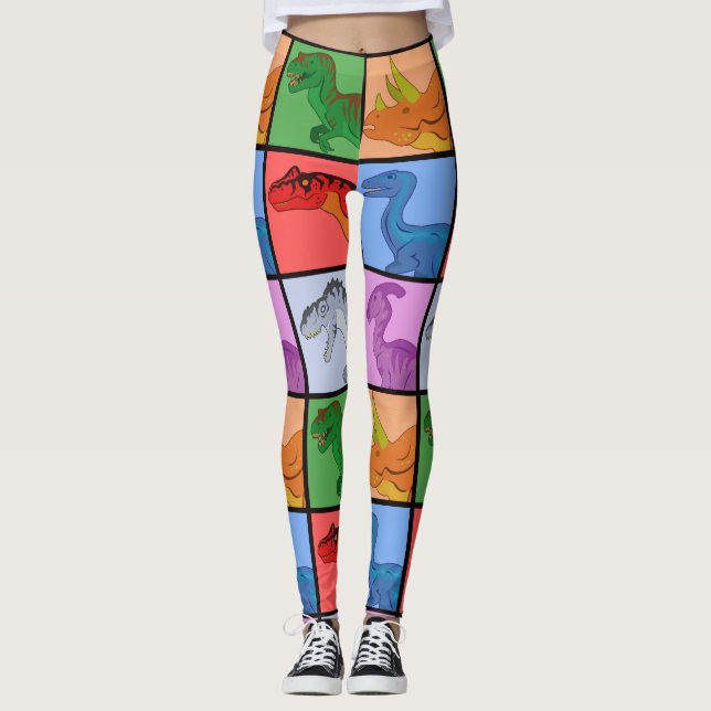 Dinosaur Squares Leggings (Front)