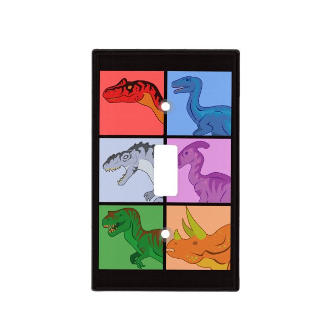 Dinosaur Squares Light Switch Cover (Front)