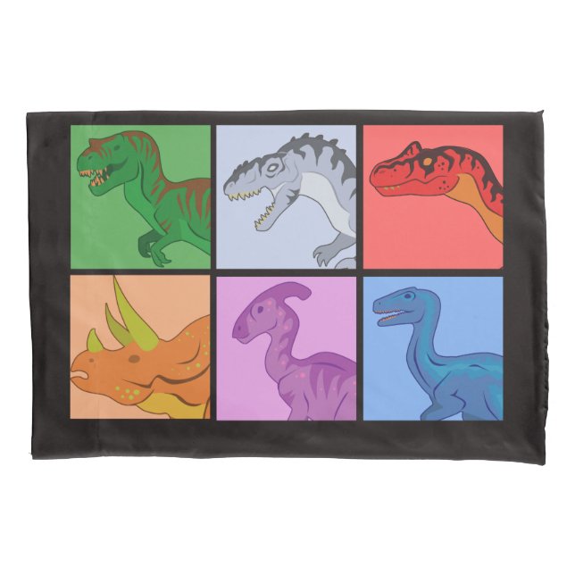 Dinosaur Squares Pillow Case (Front)