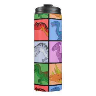 Dinosaur Squares Thermal Tumbler