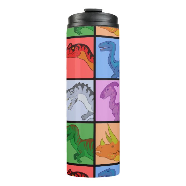 Dinosaur Squares Thermal Tumbler (Front)