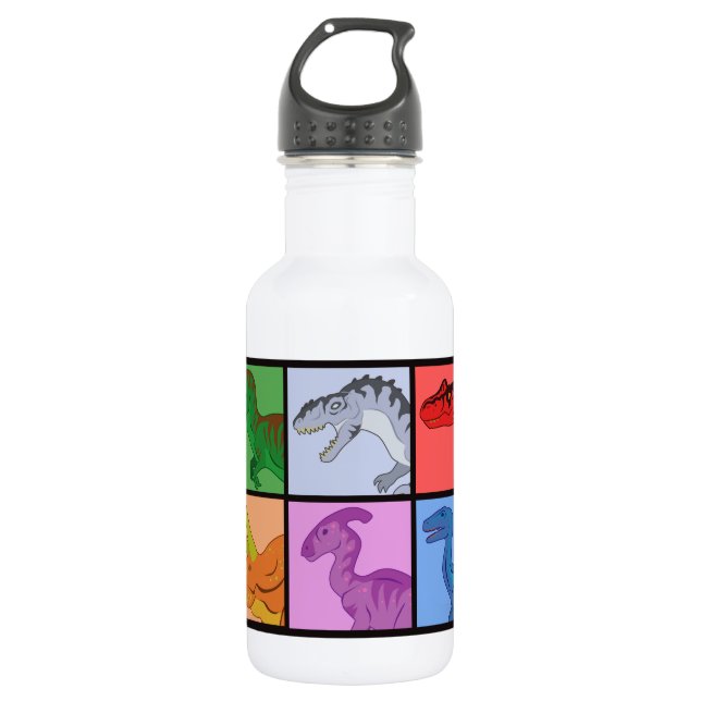 Dinosaur Squares Water Bottle (Front)