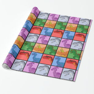 Dinosaur Squares Wrapping Paper