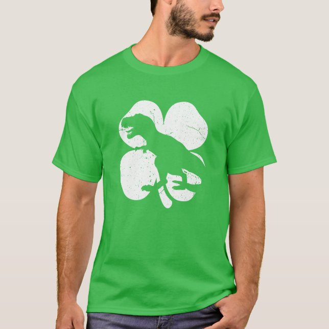 Dinosaur St Patricks Day Cool Boys Kids Toddler Ir T-Shirt (Front)
