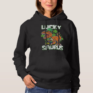 Dinosaur St Patrick's Day LUCKY SAURUS T Rex LUCKY Hoodie