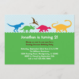 Dinosaur Stampede Birthday Party Invitation
