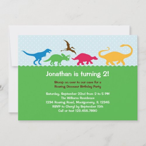 Dinosaur Stampede Birthday Party Invitation