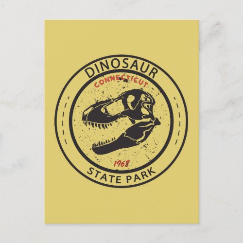 Dinosaur State Park Connecticut Badge Postcard