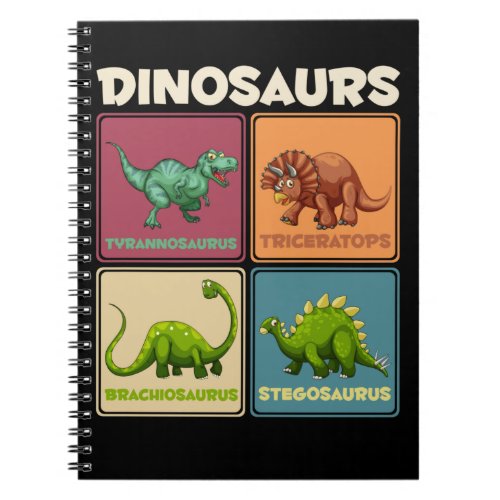 Dinosaur Stegosarus T_rex Triceratops Dino Notebook