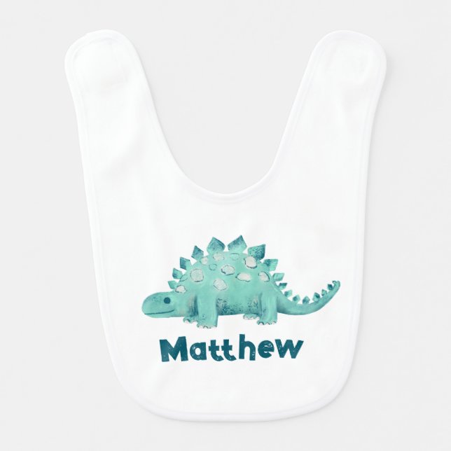 Dinosaur Stegosaurus Baby Bib (Front)