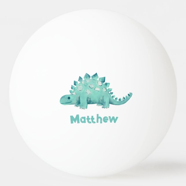 Dinosaur Stegosaurus First Name Ping Pong Ball (Front)