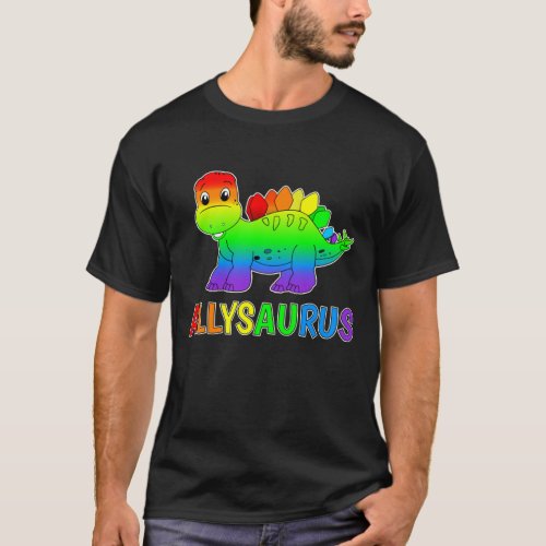 Dinosaur Stegosaurus Gay Pride Ally _ Allysaurus T_Shirt