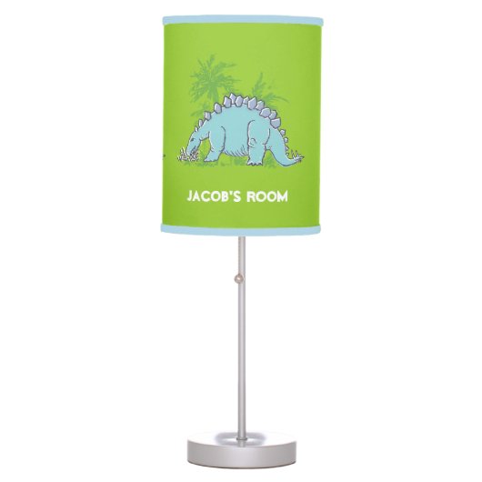 Dinosaur Stegosaurus green kids bedroom lamp (Front)