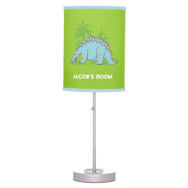 Dinosaur Stegosaurus green kids bedroom lamp (Front)