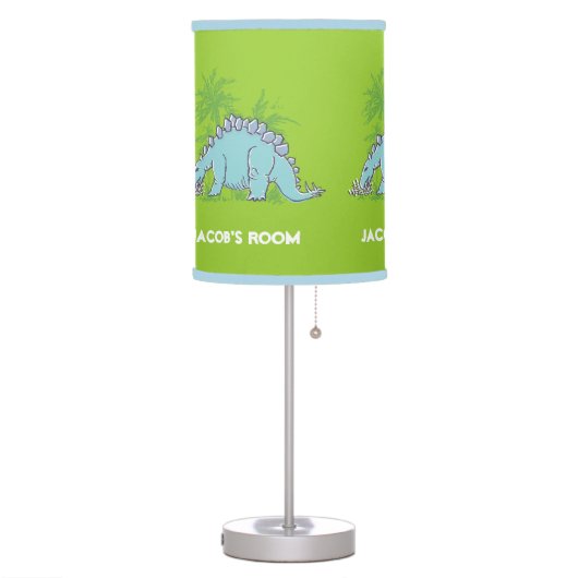 Dinosaur Stegosaurus green kids bedroom lamp (Left)