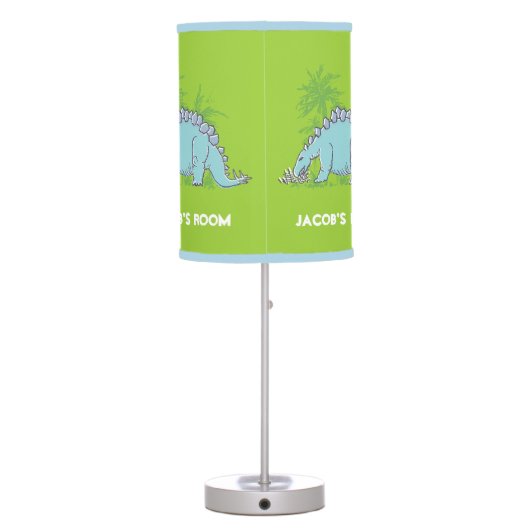 Dinosaur Stegosaurus green kids bedroom lamp (Back)