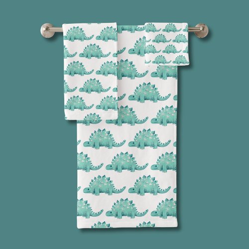 Dinosaur Stegosaurus Kids Bath Towel Set