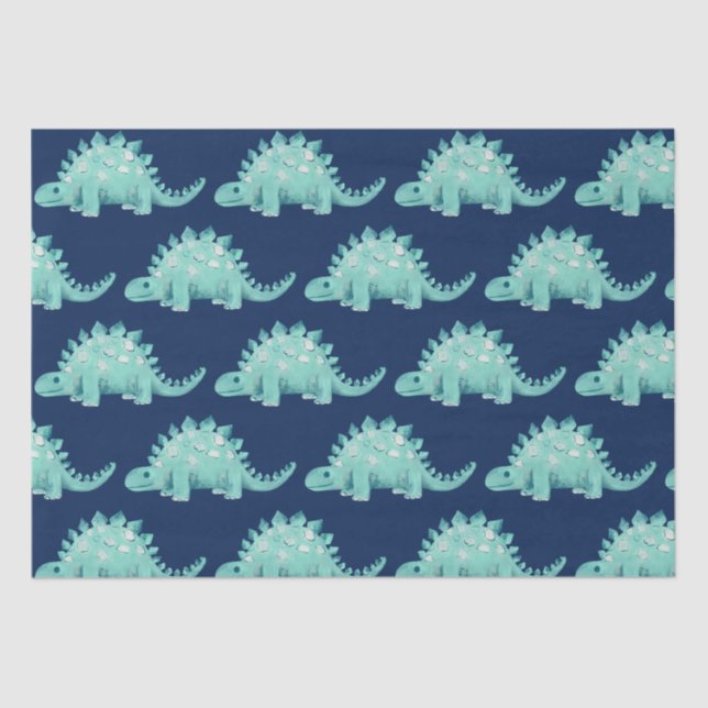 Dinosaur Stegosaurus Kids Birthday Tissue Paper (Front)