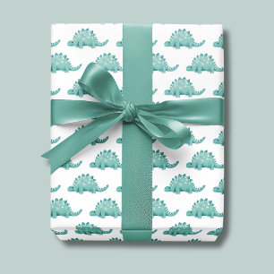 Dinosaur Stegosaurus Kids Birthday Wrapping Paper Sheets