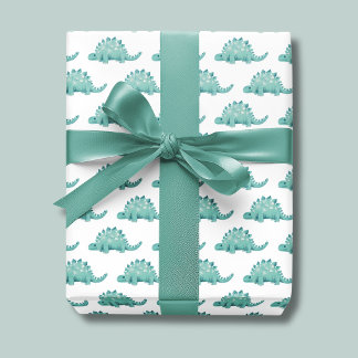 Dinosaur Stegosaurus Kids Birthday Wrapping Paper Sheets
