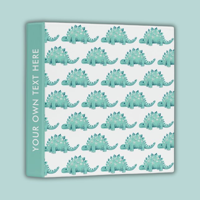 Dinosaur Stegosaurus pattern 3 Ring Binder (Stegosaurus dinosaur personalized binder for homework, kids study or back to school)