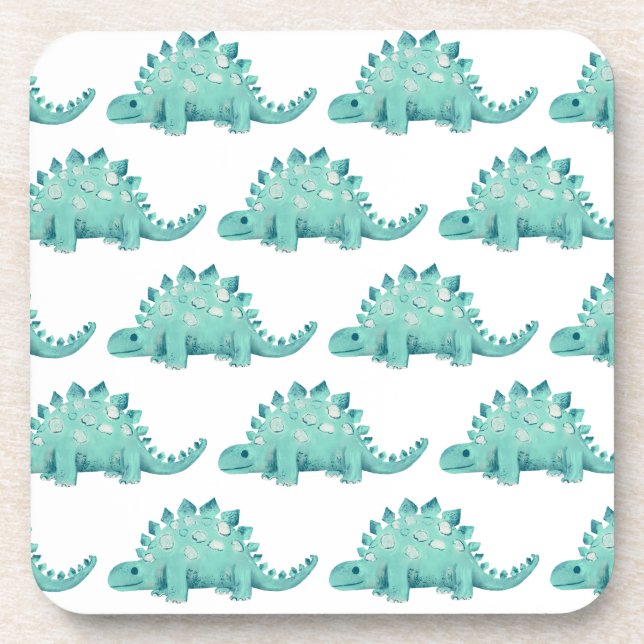 Dinosaur Stegosaurus pattern Beverage Coaster (Front)